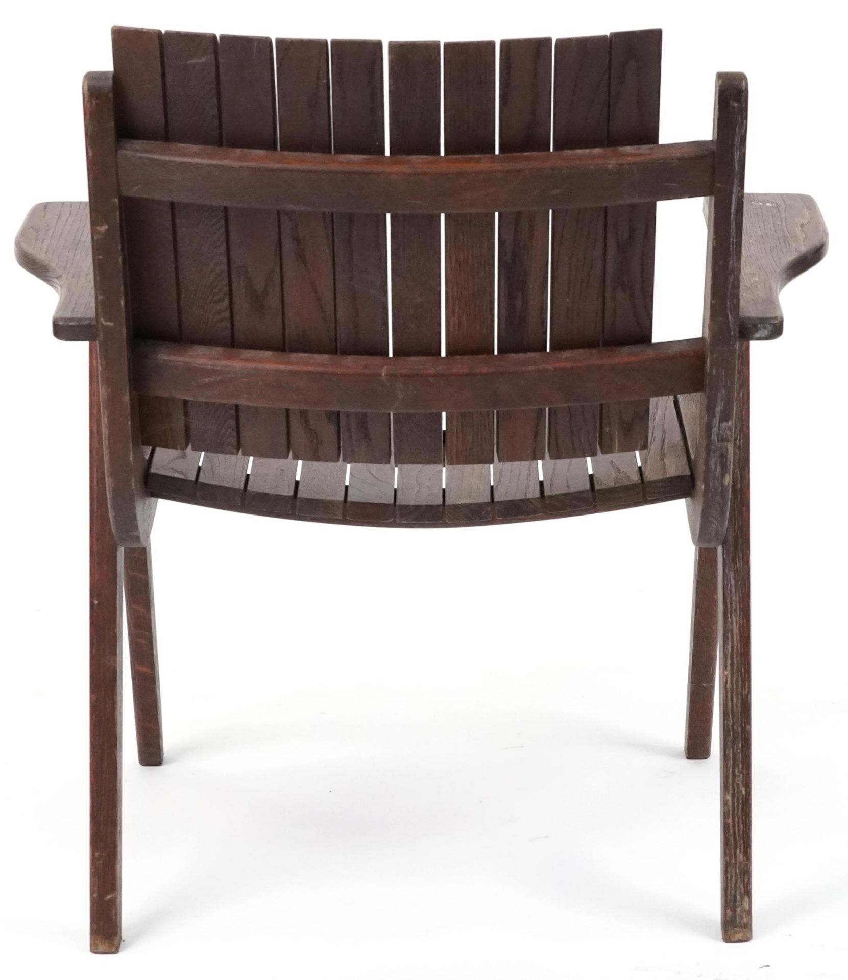 Autoban, stained teak slice chair, 81cm high - Image 4 of 4