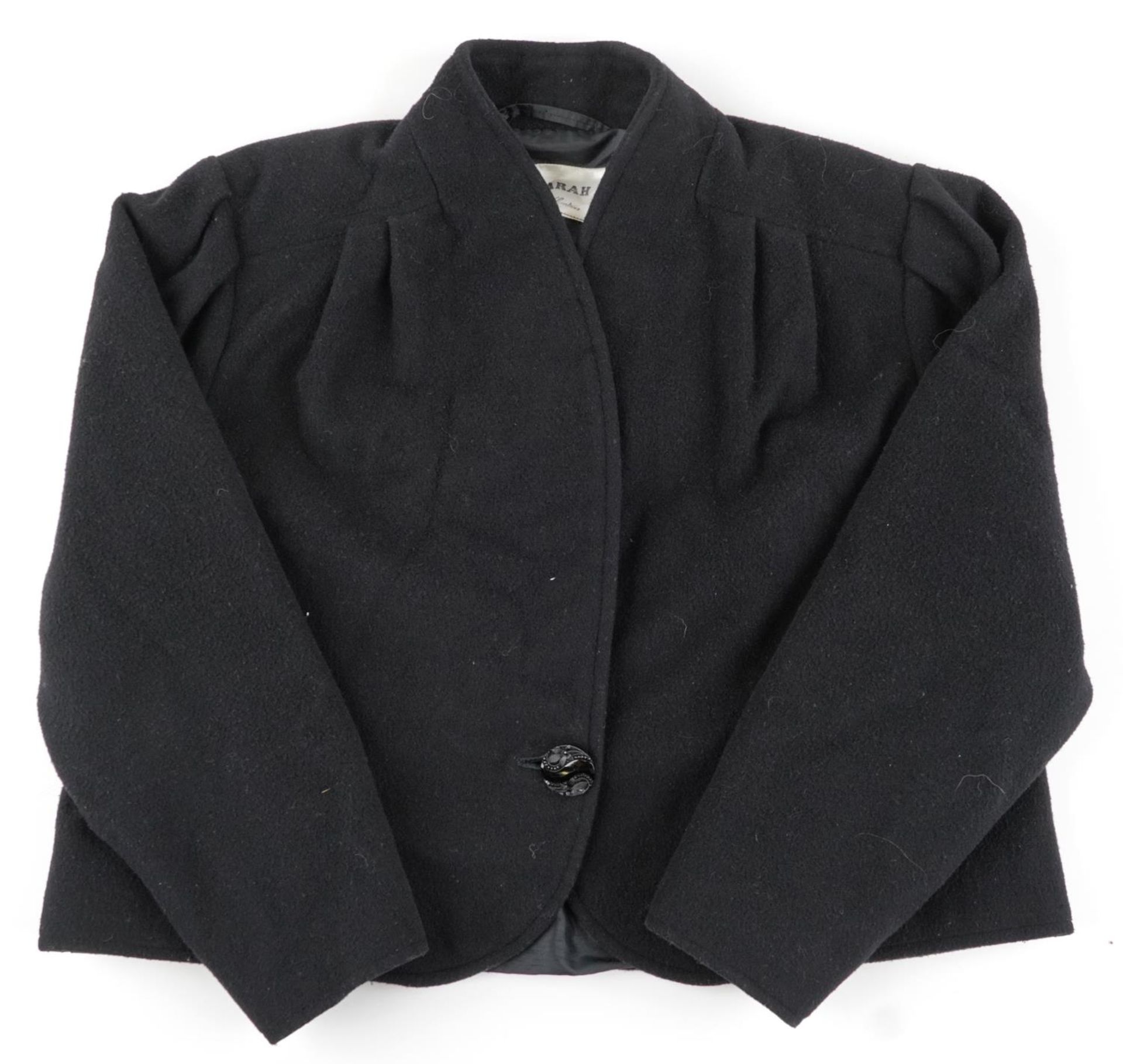 Sarah Couture black wool jacket, size 14