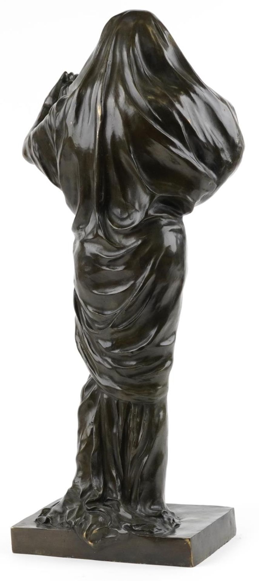 After Louis-Ernest Barrias, large French patinated bronze sculpture of a semi nude Art Nouveau - Image 3 of 4