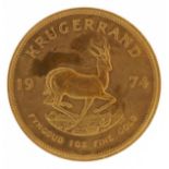 South African 1974 one ounce fine gold krugerrand