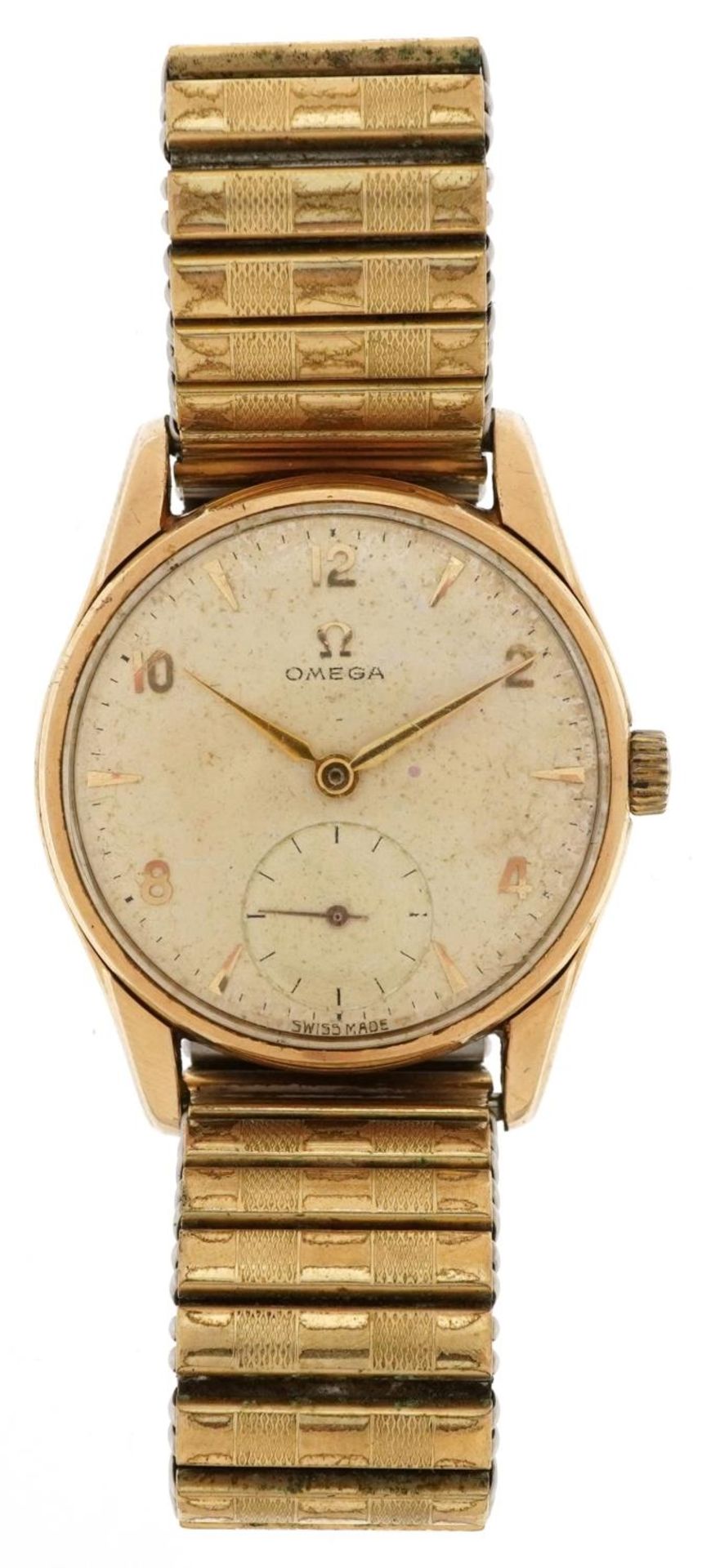 Omega, gentlemen's 9ct gold manual wind wristwatch having subsidiary dial with Arabic numerals, - Bild 2 aus 8