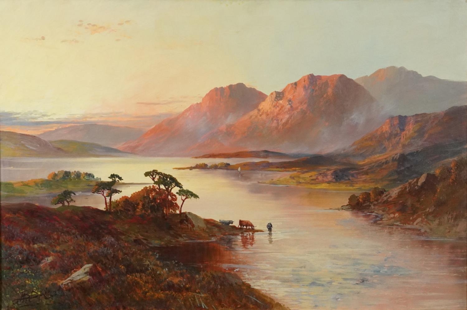 A B Davis - On Loch Awe, pair of early 20th century Scottish school oil on canvases, mounted and - Image 2 of 11