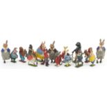 Sixteen Britains Cococubs hand painted lead animals including Squirrel Nutkin and Piggling Bland,