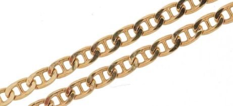 Continental 9ct gold mariner link necklace, 45cm in length, 3.5g