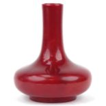 Large Bernard Moore red flambe vase, inscribed Bernard Moore to the base, numbered 1070, 25cm high