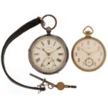 The Farringdon, Victorian gentlemen's silver open face pocket watch and an Art Deco gold plated open