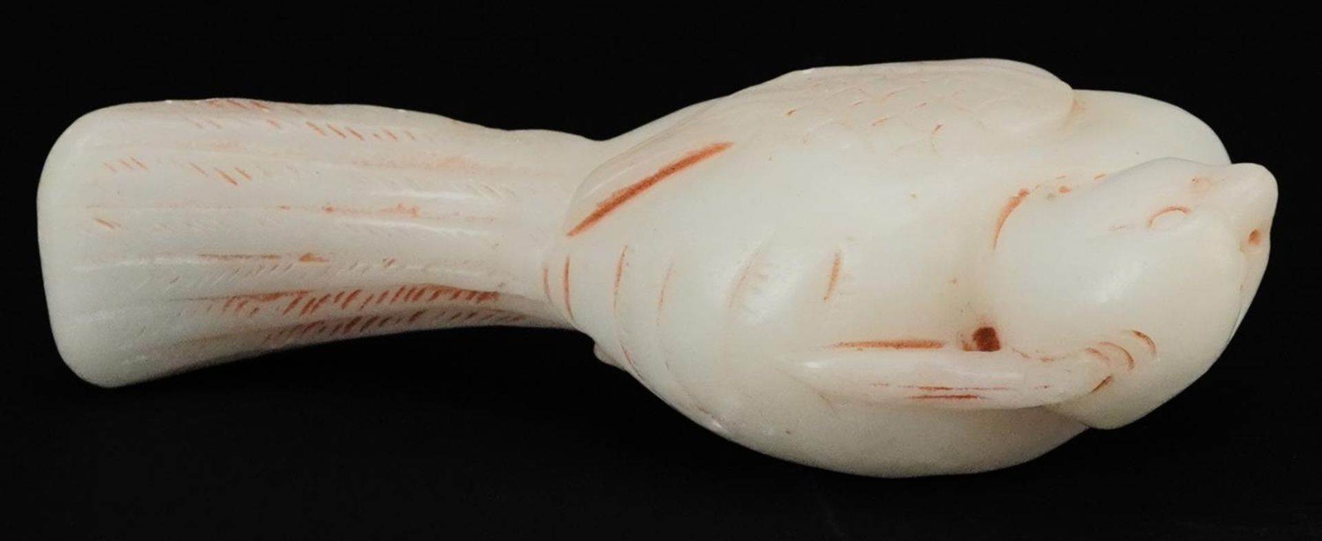 Indian white jade carving of a bird, 10.5cm in length - Image 6 of 7