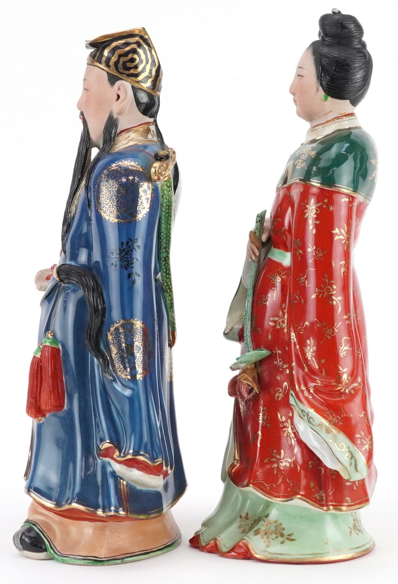 Two Chinese porcelain figures including and example of Fuxing God of Happiness, the largest 31cm - Bild 2 aus 6