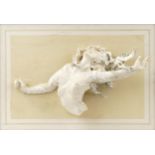 Neil Wilkinson, contemporary Brutalist resin wall sculpture of a nude female, Breaking Free, overall