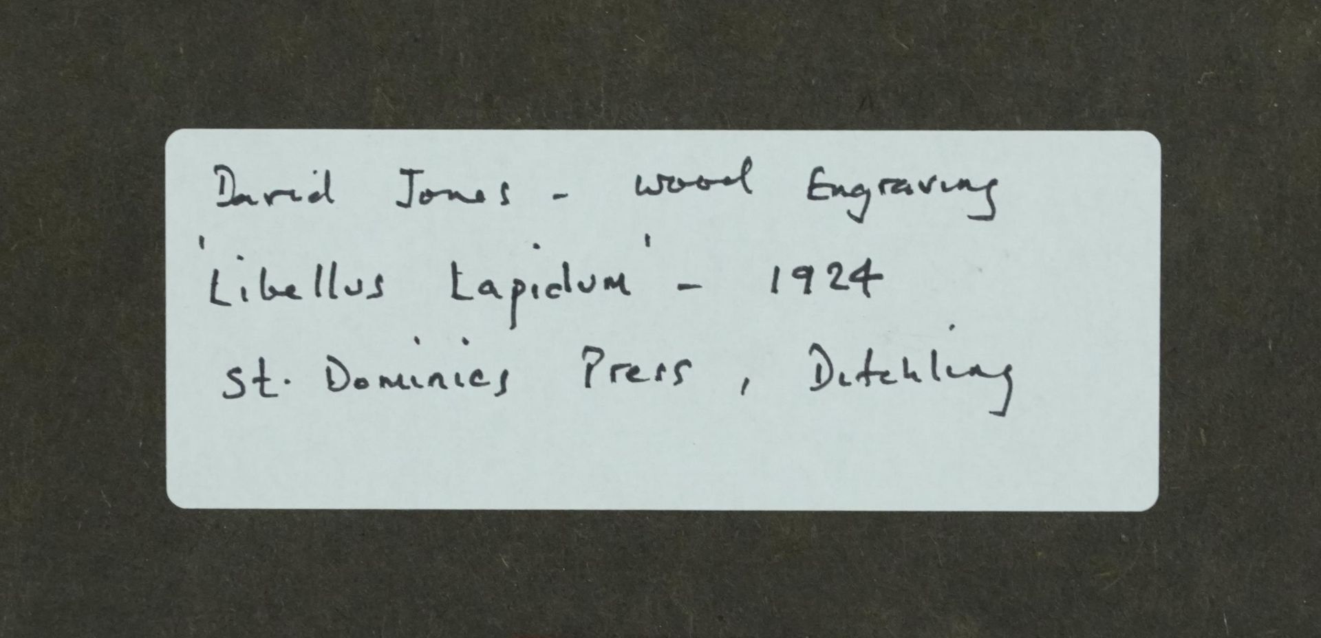 David Jones - Libellous Lapidum, two wood engravings, each inscribed St Dominic's Press Ditchling - Bild 5 aus 9
