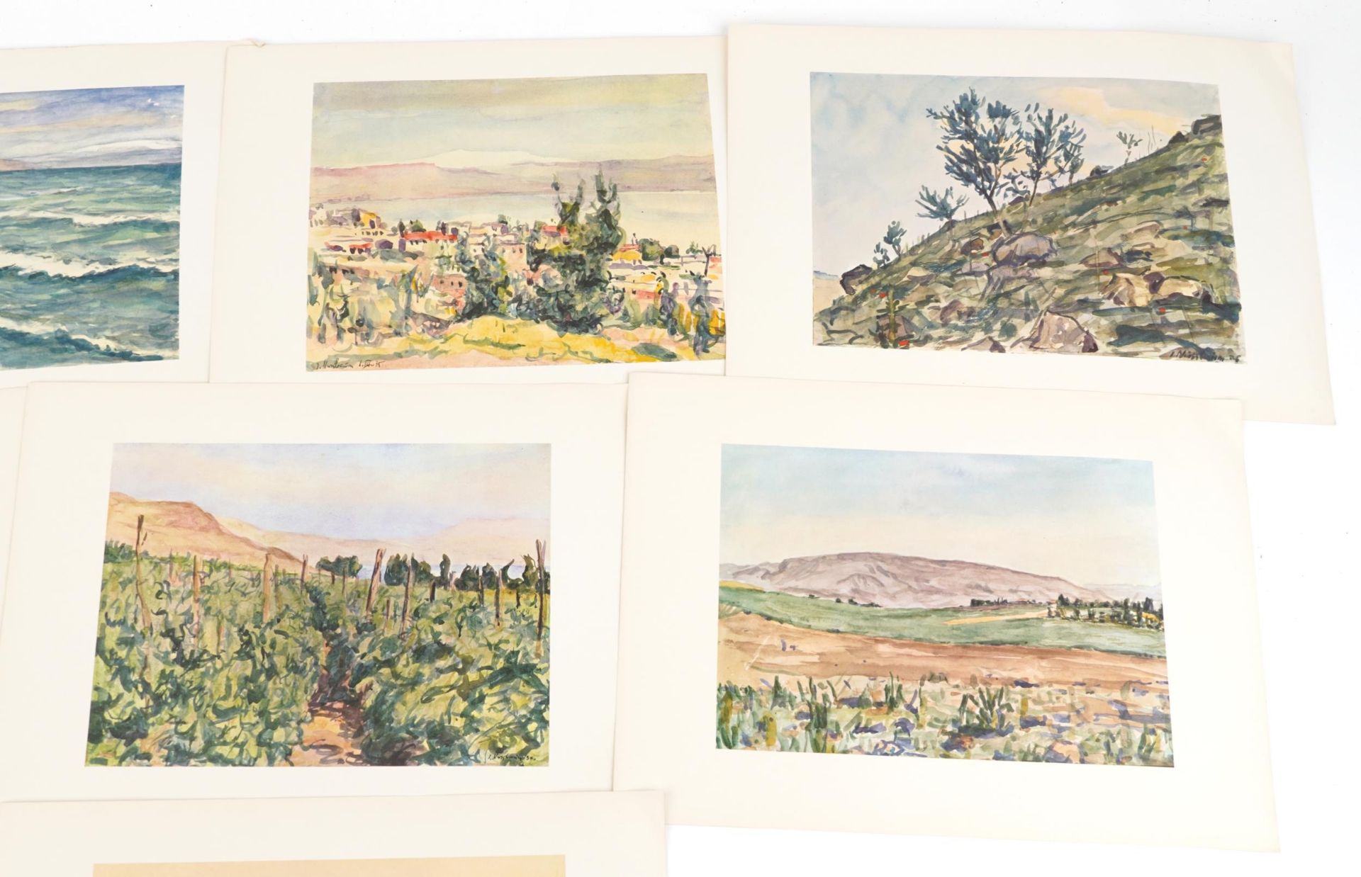 Jacob Nussbaum - Folio of eight Kinneret views, edited by Nussbaum Family 1966, printed by United - Bild 3 aus 4