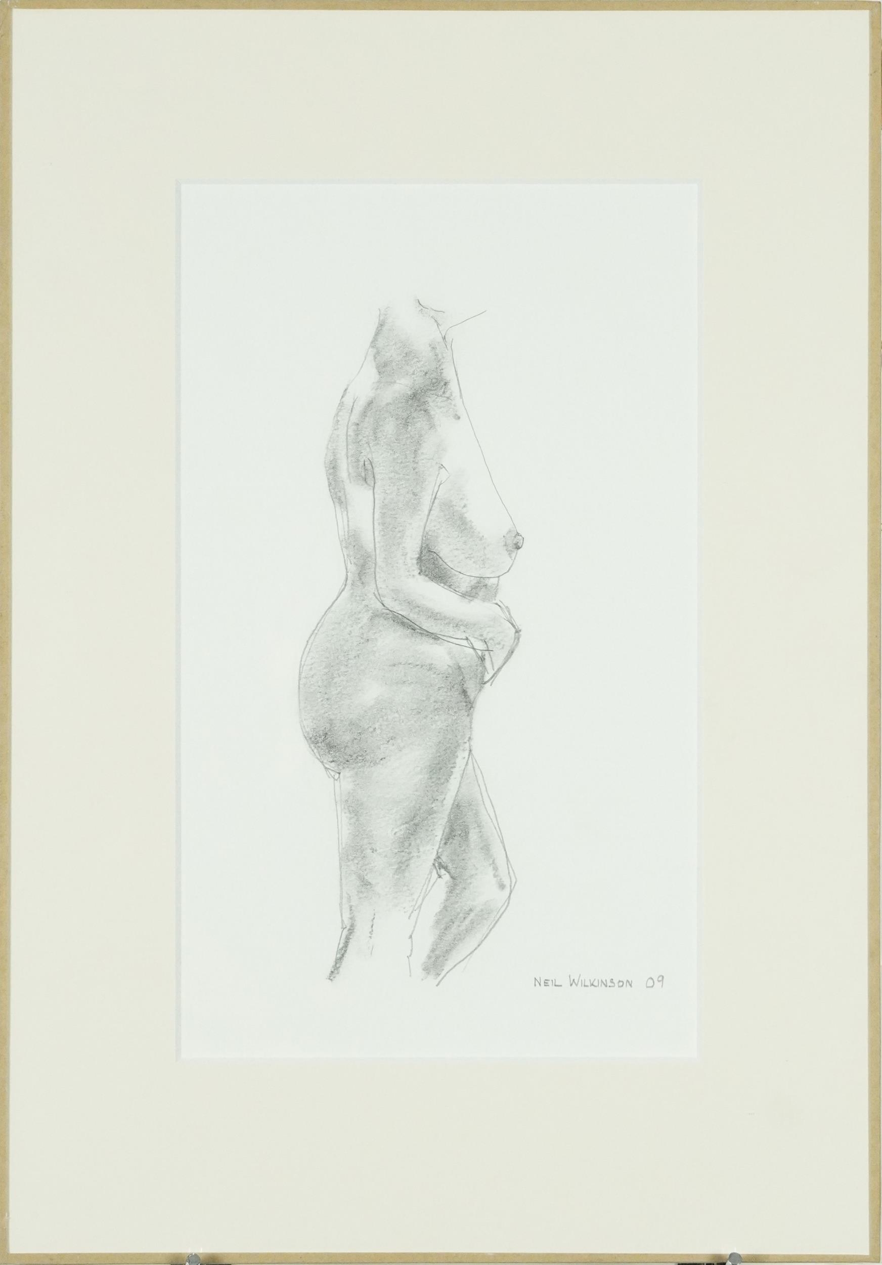 Neil Wilkinson - Nude females, three mixed medias, each mounted, one framed and glazed, the - Image 3 of 13