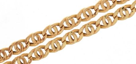 14ct gold ova link necklace, 50cm in length, 4.2g