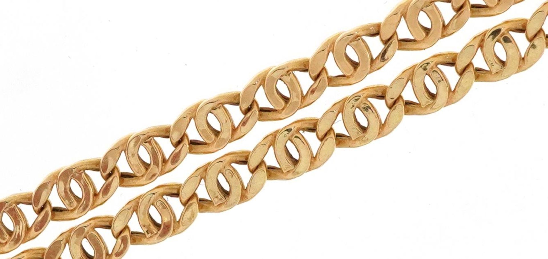 14ct gold ova link necklace, 50cm in length, 4.2g