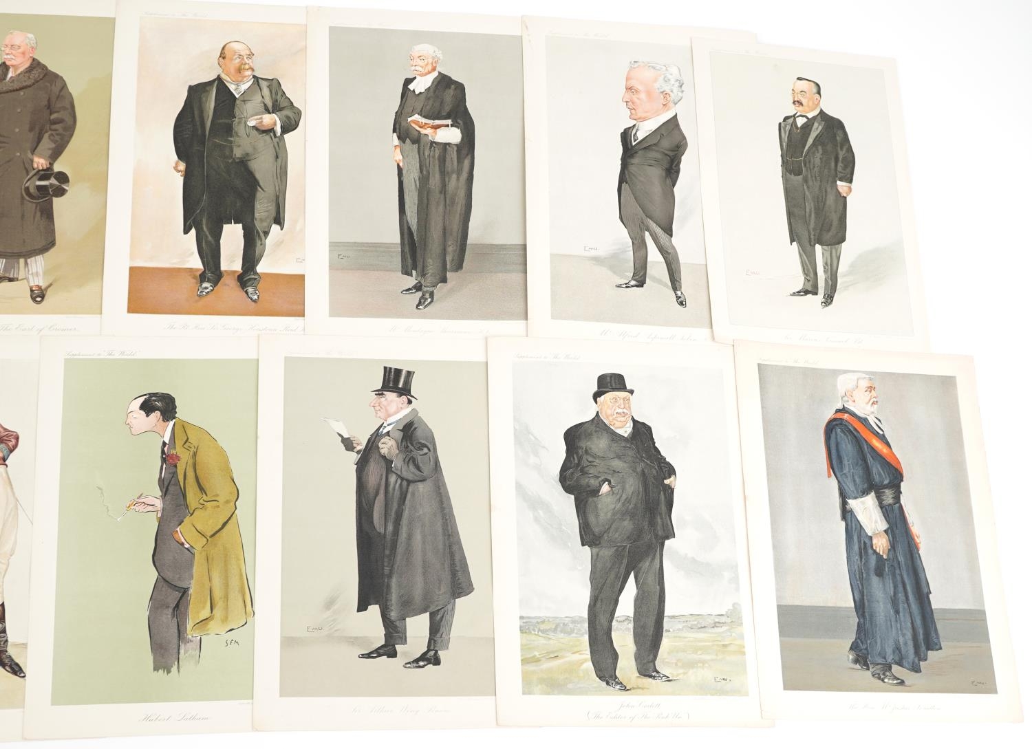 Fifteen vintage spy cartoon prints including examples entitled The Right Honourable Sir Thomas - Image 3 of 4