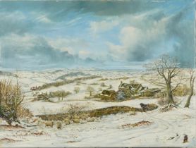 Brian Tovey 1979 - Winter landscape with workhorse near Winchcombe, Gloucestershire, contemporary