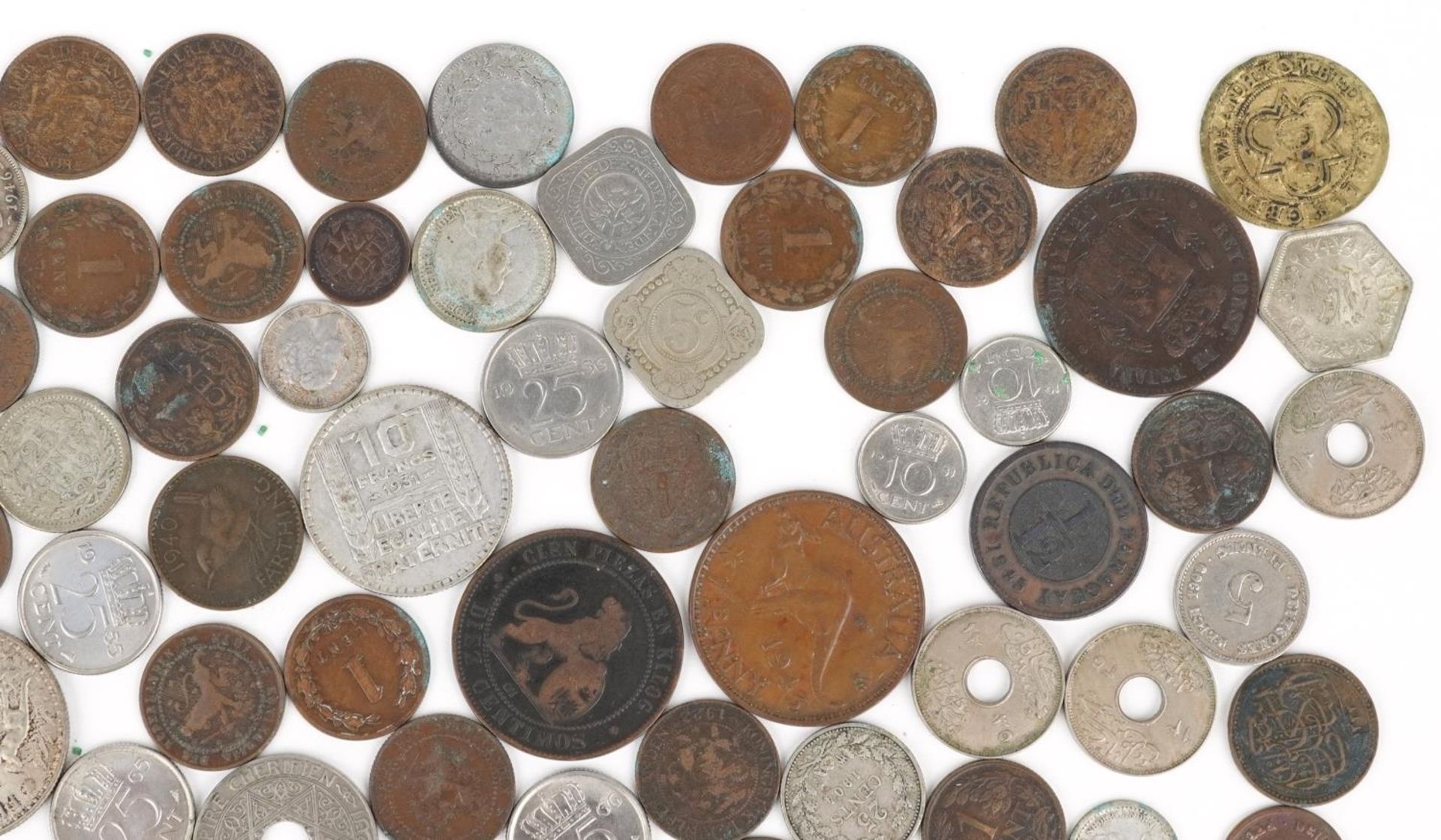 Collection of antique and later world coinage, some silver, including Alfonso XII 1877 ten centimos, - Image 4 of 10