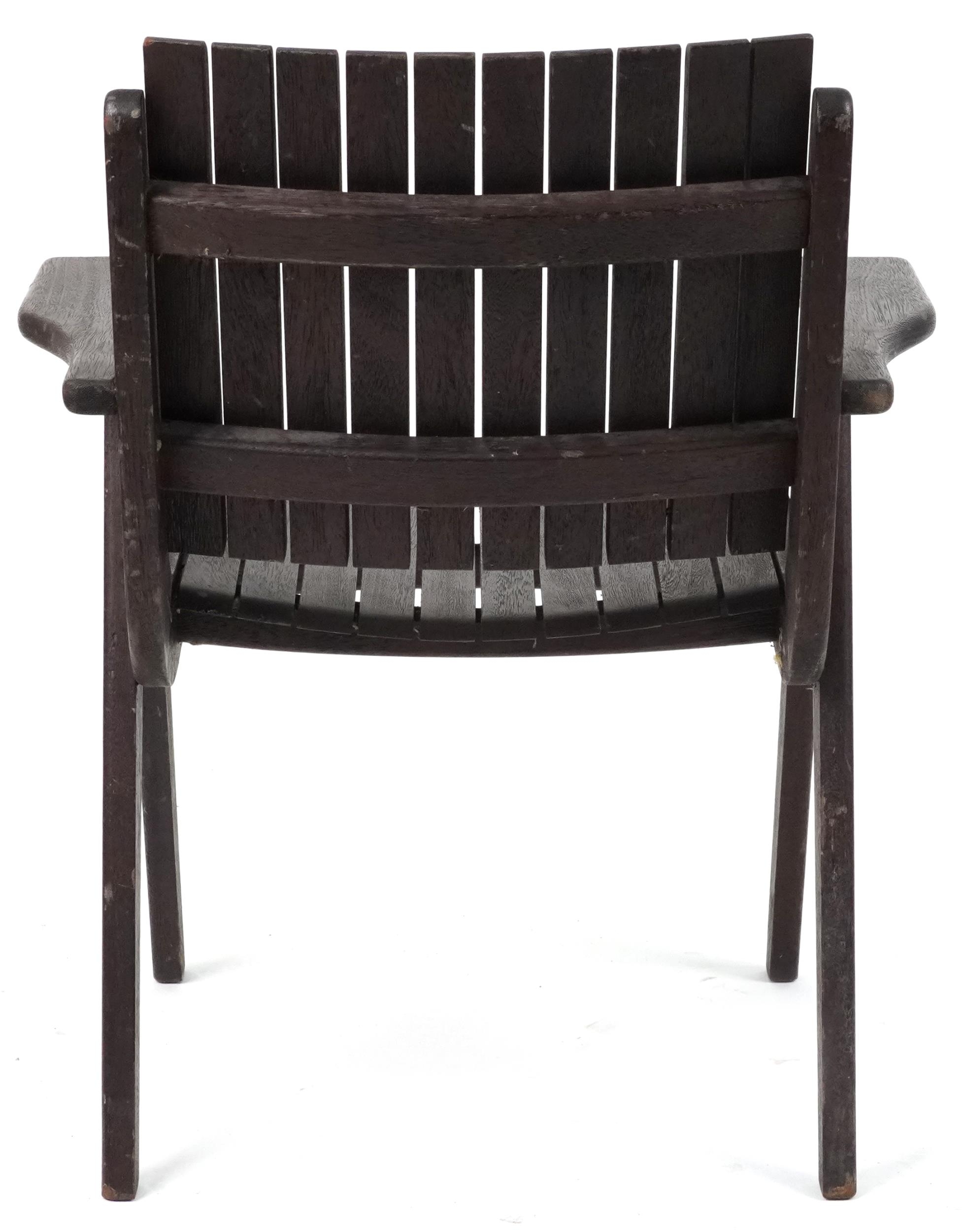 Autoban, stained teak slice chair, 81cm high - Image 4 of 5