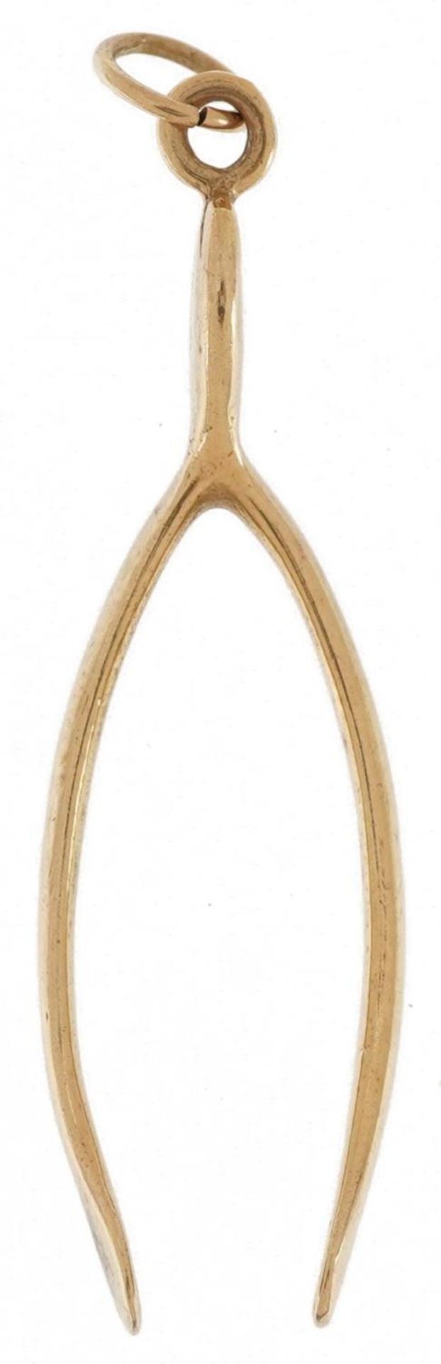 Large 9ct gold pendant in the form of wishbone, 5.2cm high, 5.0g - Bild 2 aus 3