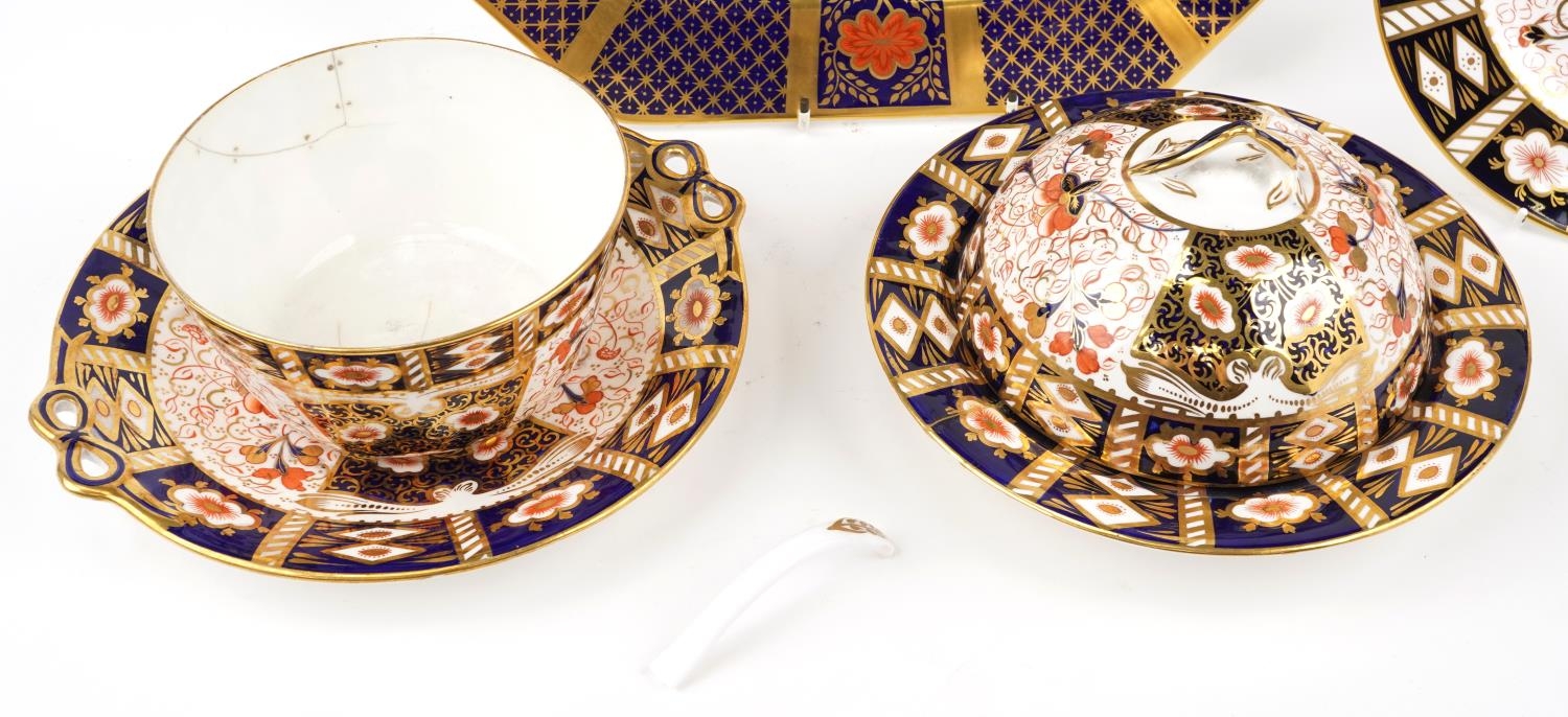 Old Imari porcelain including Royal Crown Derby plate and a Caverswall Romany rectangular platter by - Image 4 of 6