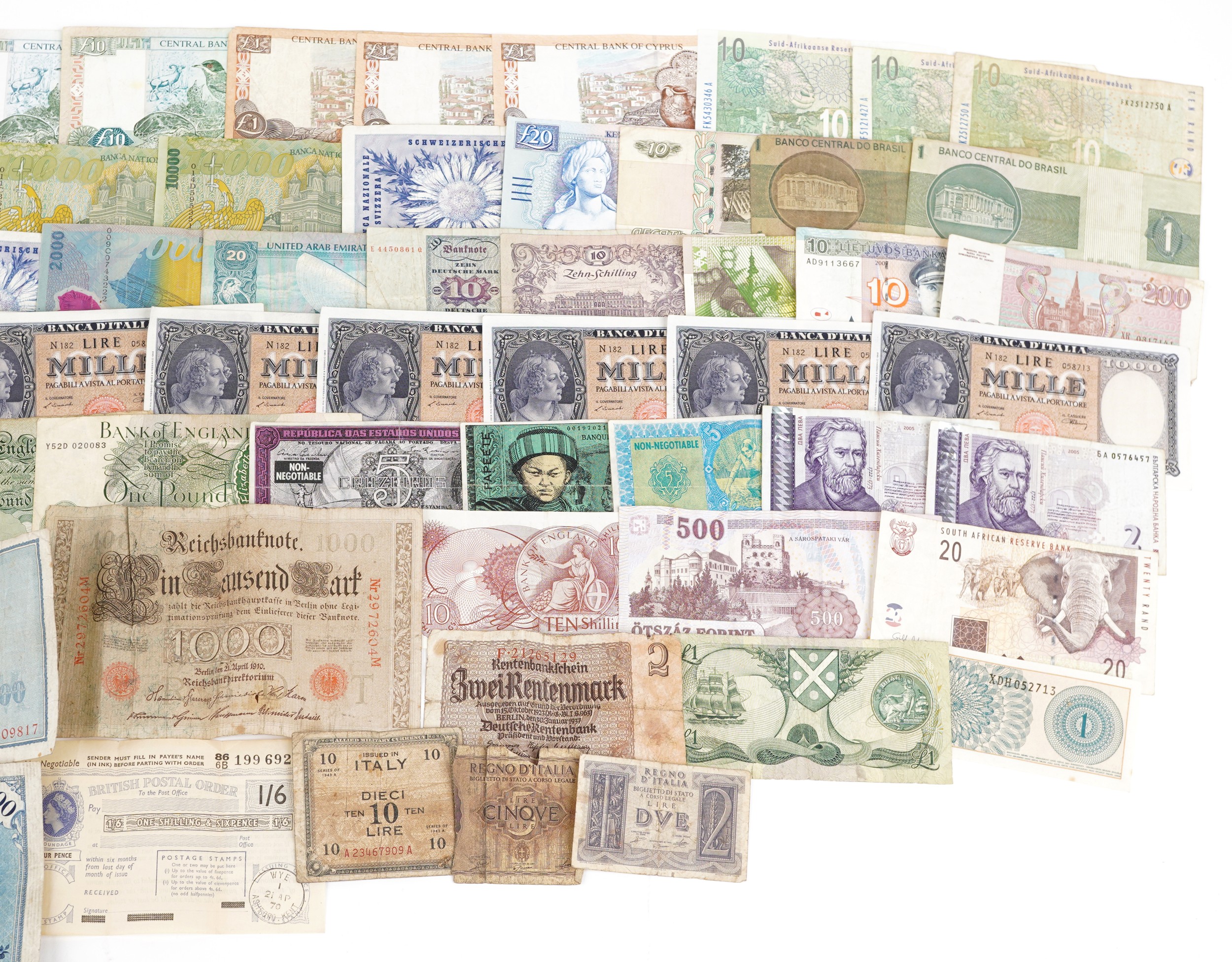 Collection of world banknotes including France and Cyprus - Image 3 of 3