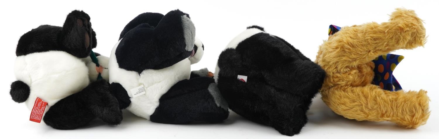 Hermann teddy bear with jointed limbs and three soft toy pandas, 42cm high - Image 5 of 8