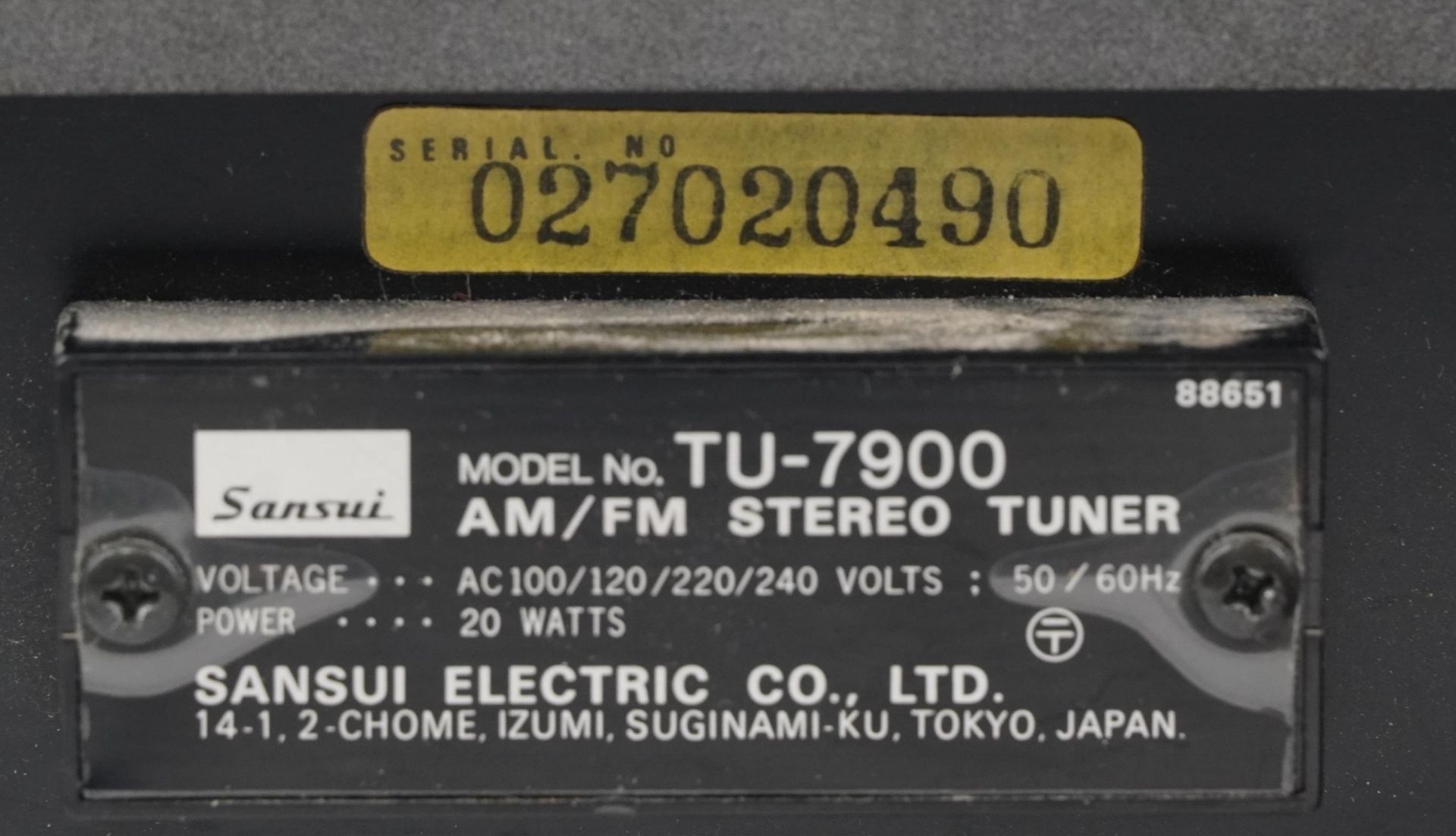 Vintage Sansui HiFi equipment comprising integrated amplifier model AU7900 and AM/FM stereo tuner - Bild 3 aus 4