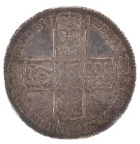 George II 1746 silver half crown, Lima below bust