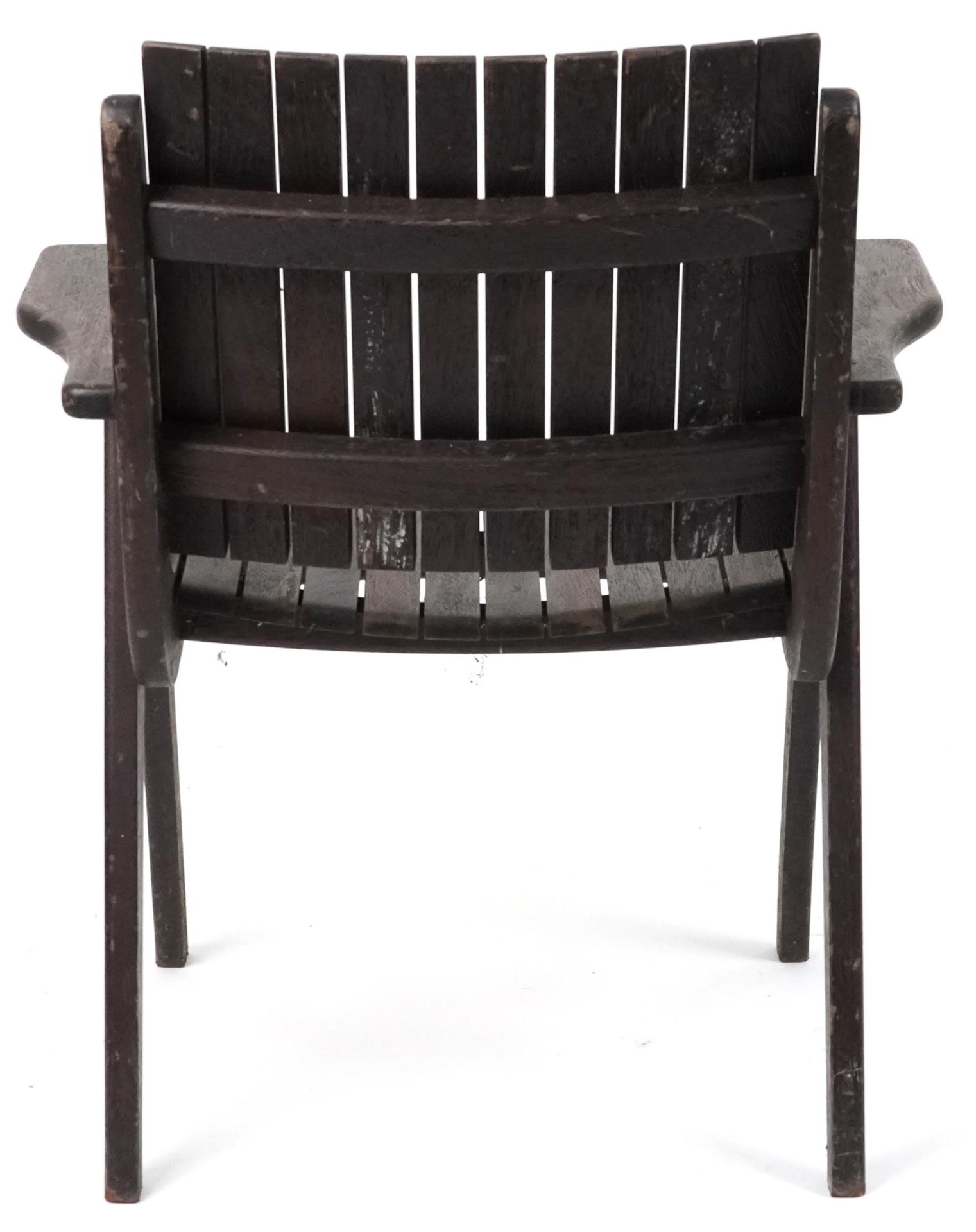 Autoban, stained teak slice chair, 81cm high - Image 4 of 5