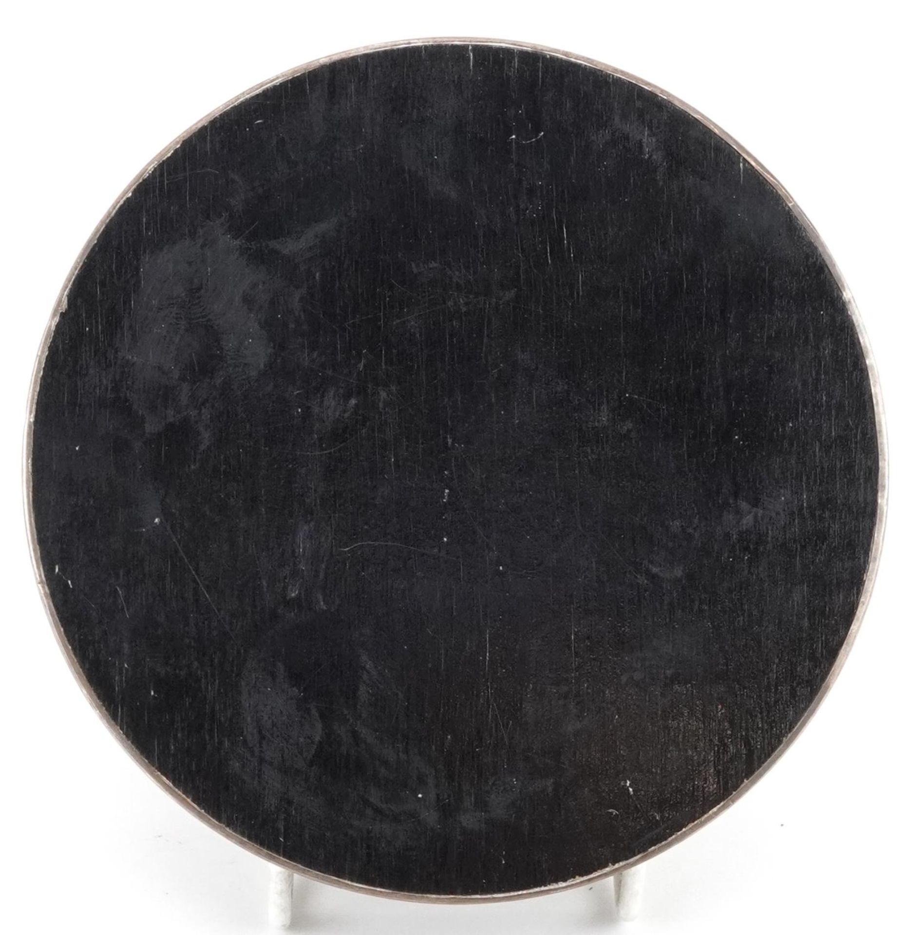 Sanders & Mackenzie, Elizabeth II circular silver and ebony ashtray, Birmingham 1958, 12.2cm in - Image 4 of 5