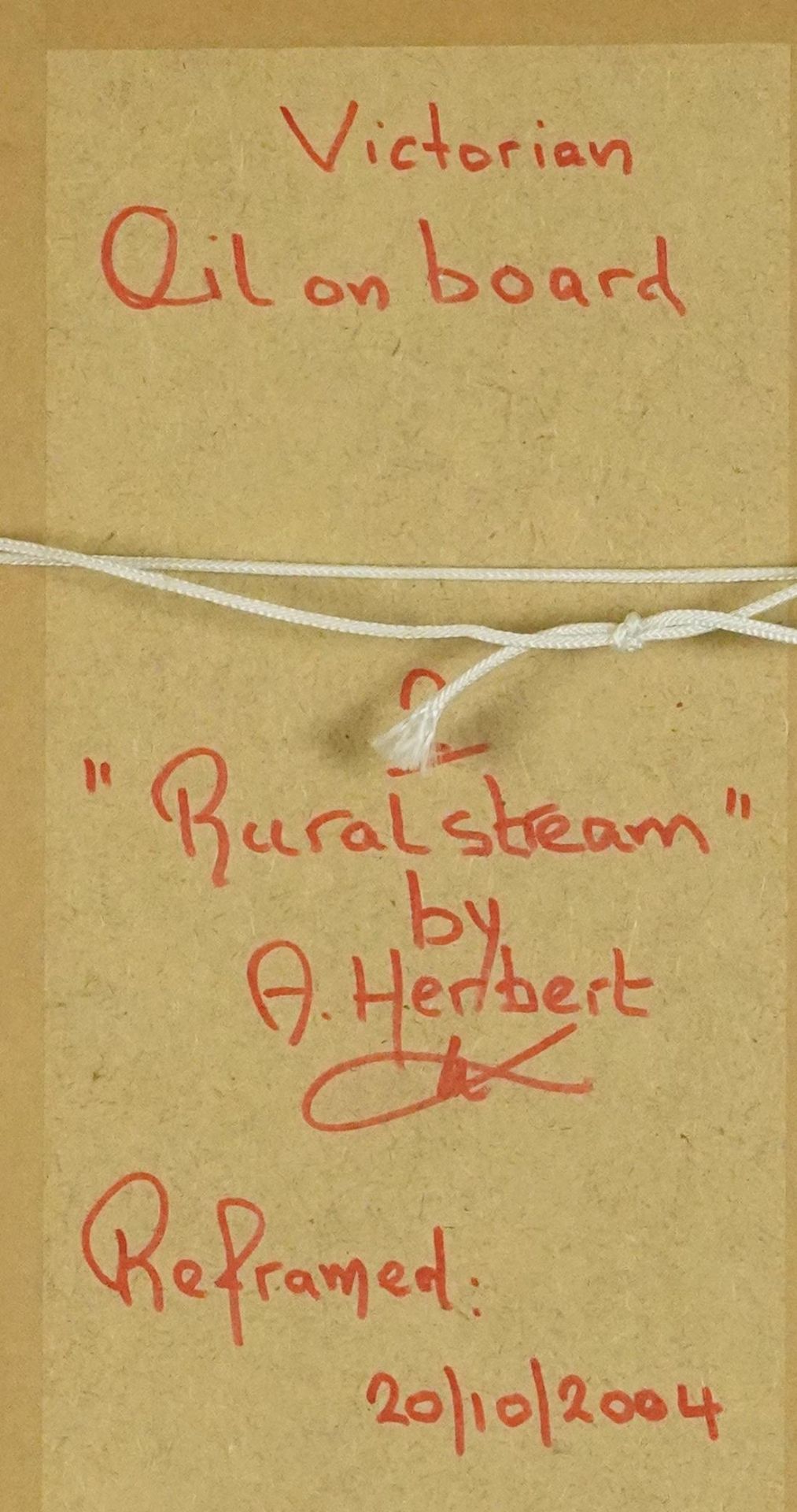 A Herbert - Rural landscapes with streams, pair of Victorian school oil on boards, mounted and - Image 12 of 12