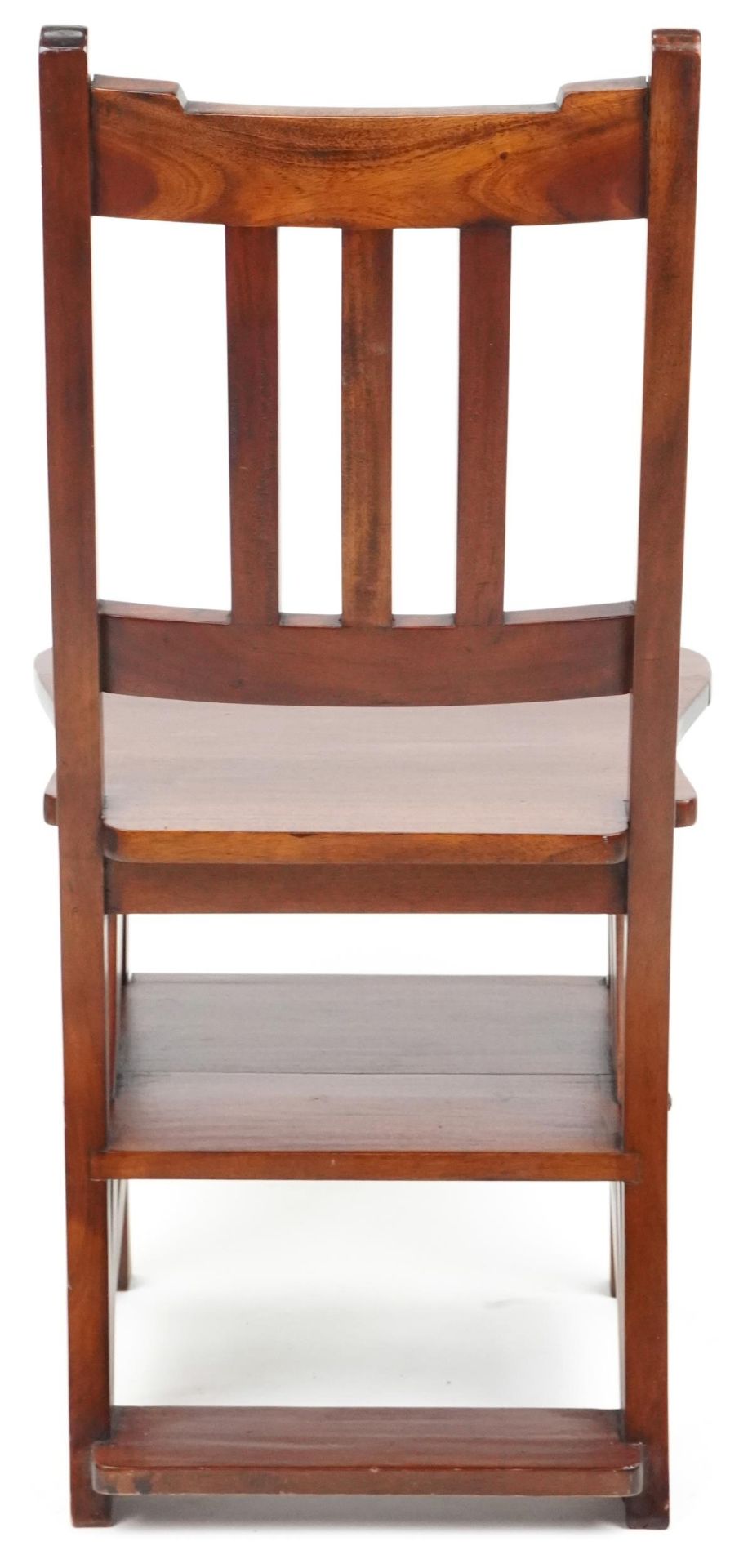 Set of metamorphic hardwood library steps/chair, 91.5cm high when as chair - Image 7 of 7