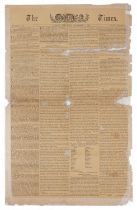 Early 19th century Naval interest The Times newspaper detailing The Battle of Trafalgar and the