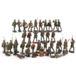 Elastolin, Collection of German hand painted soldiers, the largest each 8.5cm high