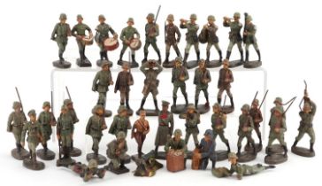 Elastolin, Collection of German hand painted soldiers, the largest each 8.5cm high