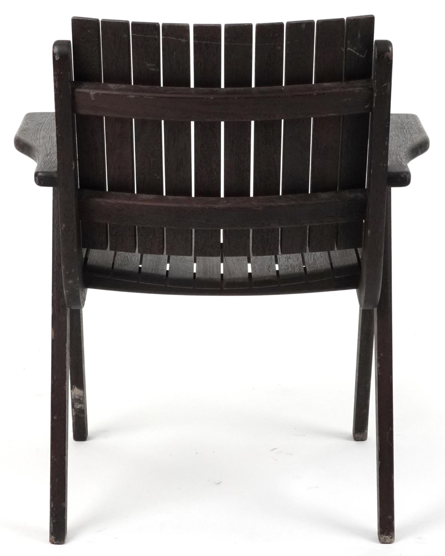 Autoban, stained teak slice chair, 81cm high - Image 4 of 5