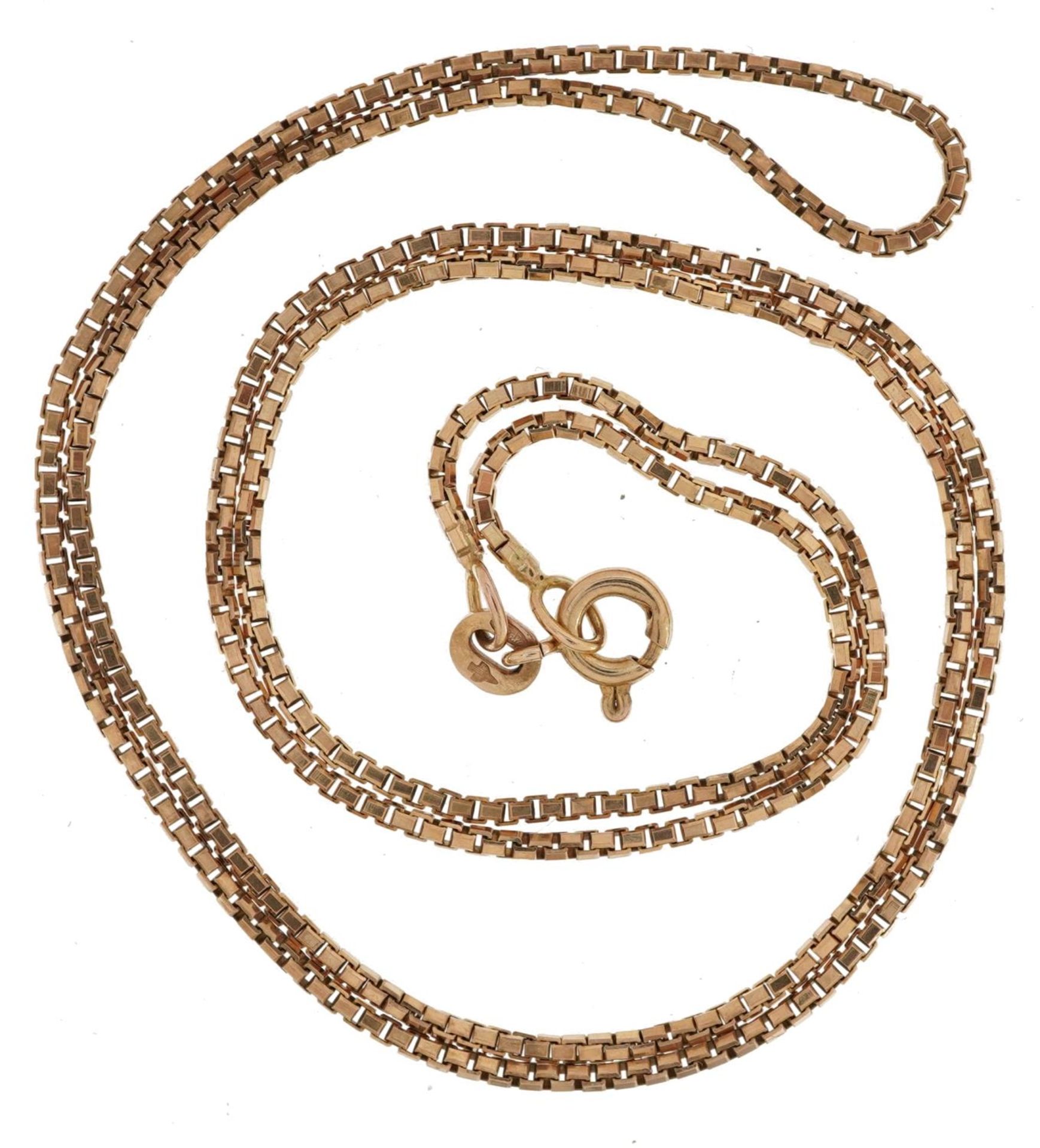 9ct gold box link necklace, 56cm in length, 5.7g - Image 2 of 3