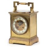 19th century French Weather Compendium mantle clock striking on a gong with thermometer and compass,