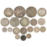 19th century and later British and Australian coinage including 1895 and 1890 double florin, 149g