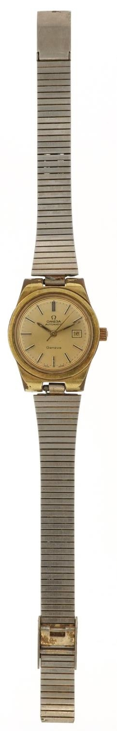 Omega, ladies Omega Geneve automatic wristwatch having gilt dial with date aperture, the movement - Image 2 of 6