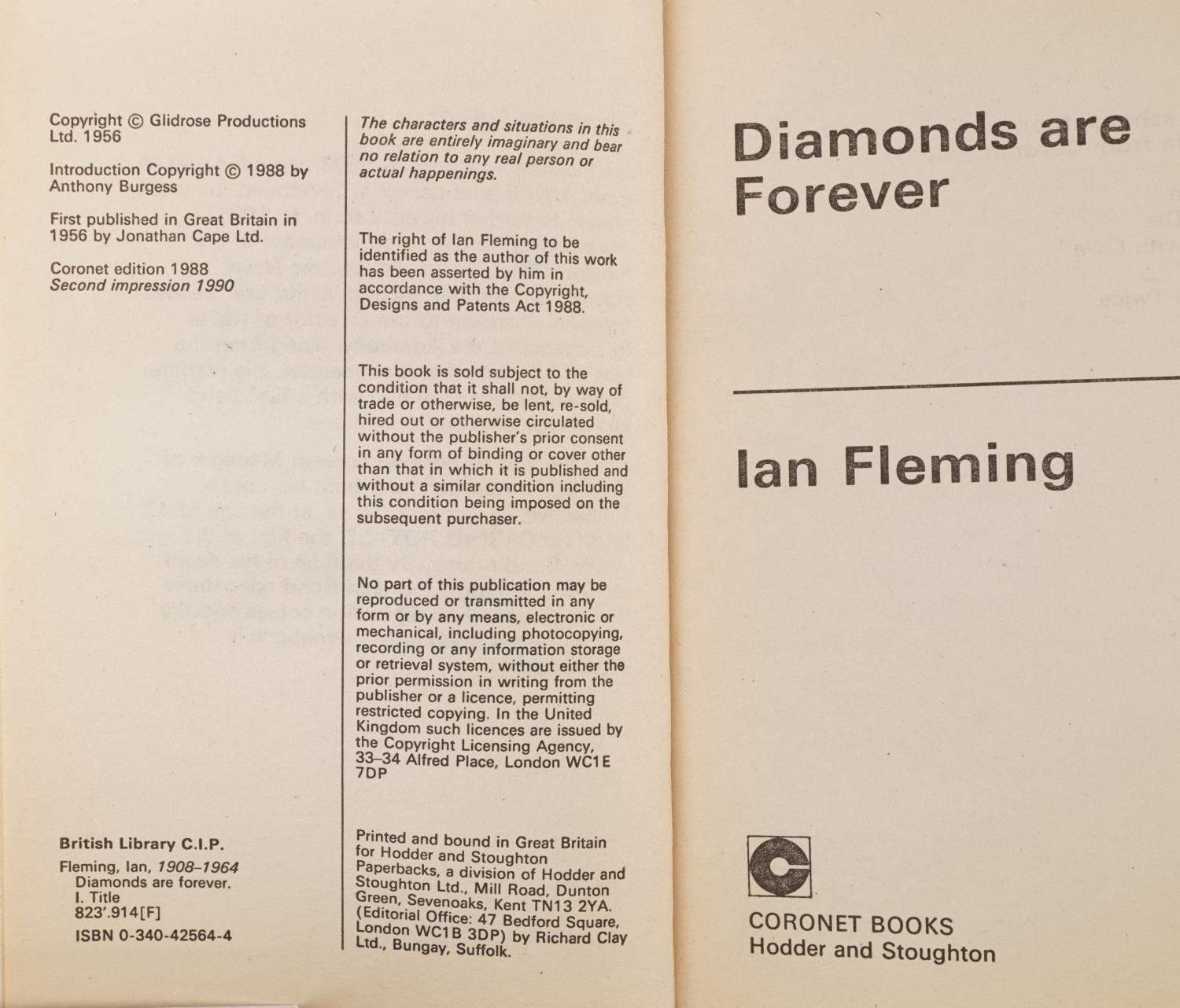 Three Ian Fleming James Bond Coronet Edition soft back books with prefaces by Anthony Burgess, - Image 2 of 3