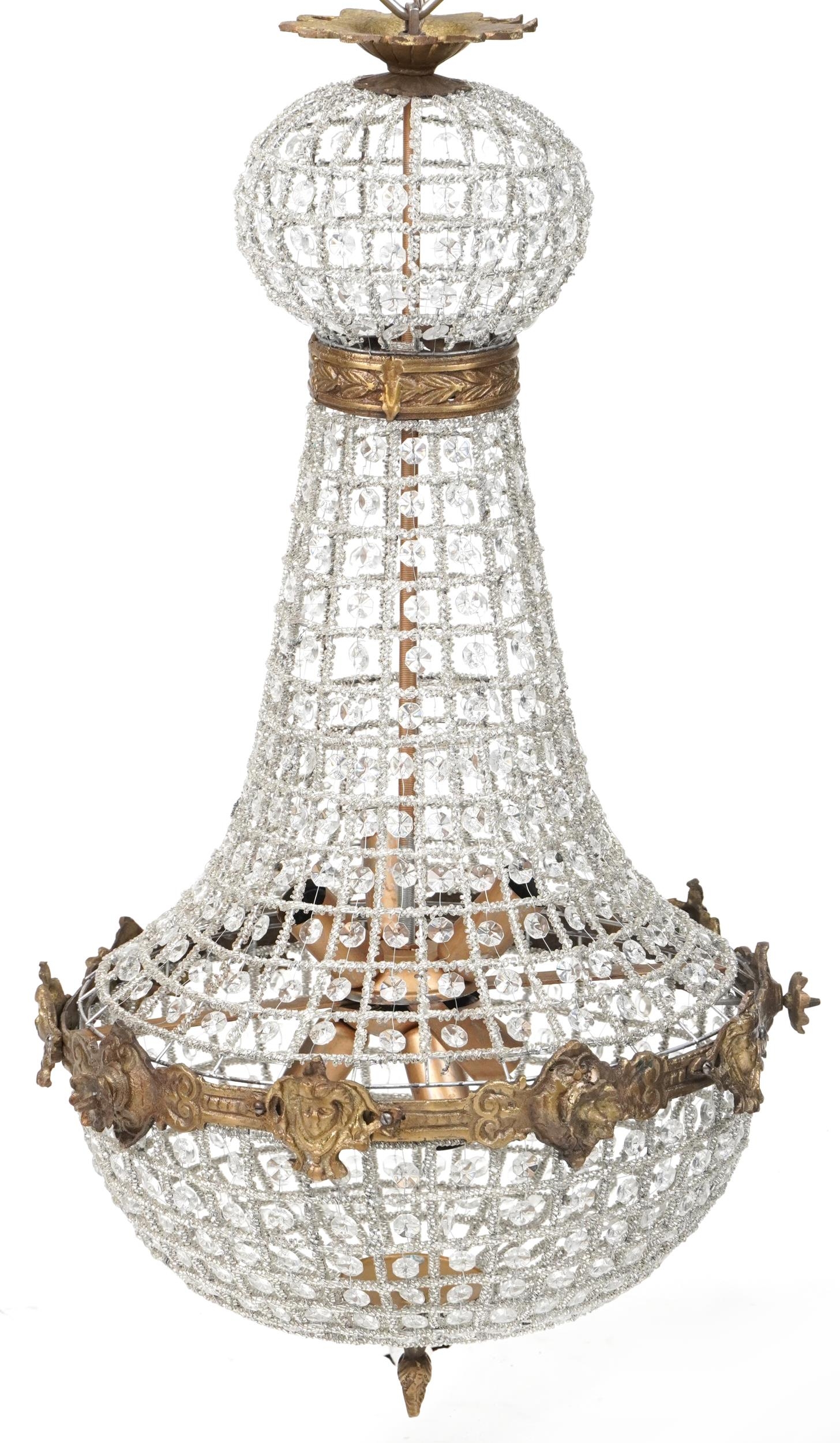 Ornate chandelier with brass mounts, 75cm high - Image 2 of 2