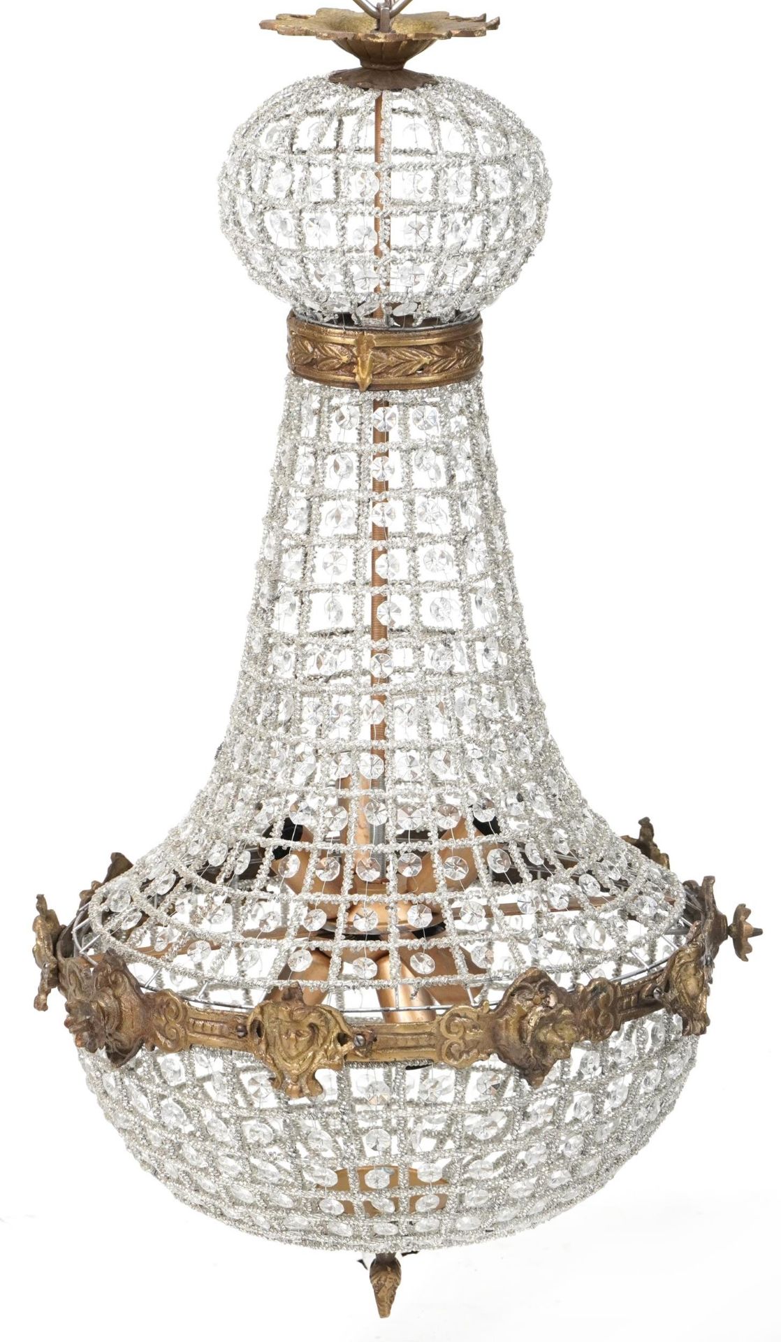 Ornate chandelier with brass mounts, 75cm high - Bild 2 aus 2