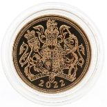 Elizabeth II 2022 Royal Coat of Arms gold sovereign