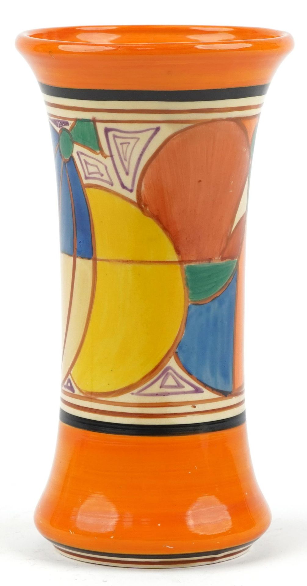 Clarice Cliff, Art Deco Fantastique Bizarre vase hand painted in the melon pattern, numbered 205 - Bild 4 aus 7