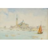 San Giorgio Maggiore, Venice, 19th century Italian school watercolour, mounted, framed and glazed,