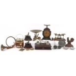 19th century and later sundry items including a Venetian style centrepiece with dolphin supports,