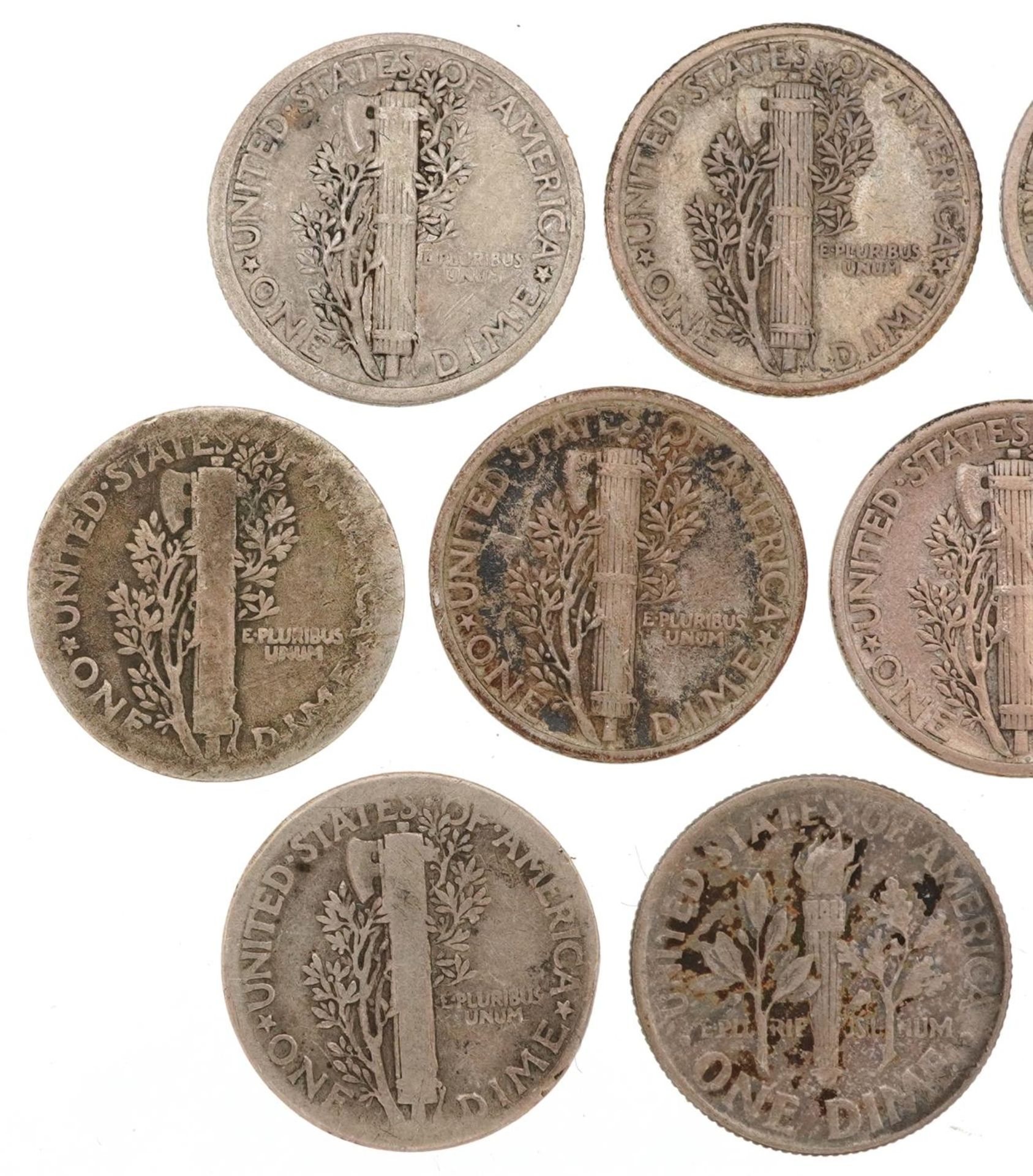 Ten early 20th century and later United States of America Mercury dimes comprising dates 1916, 1917, - Image 2 of 6