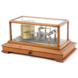 Negretti & Zambra, Victorian oak cased barograph with Regency jewelled movement and various