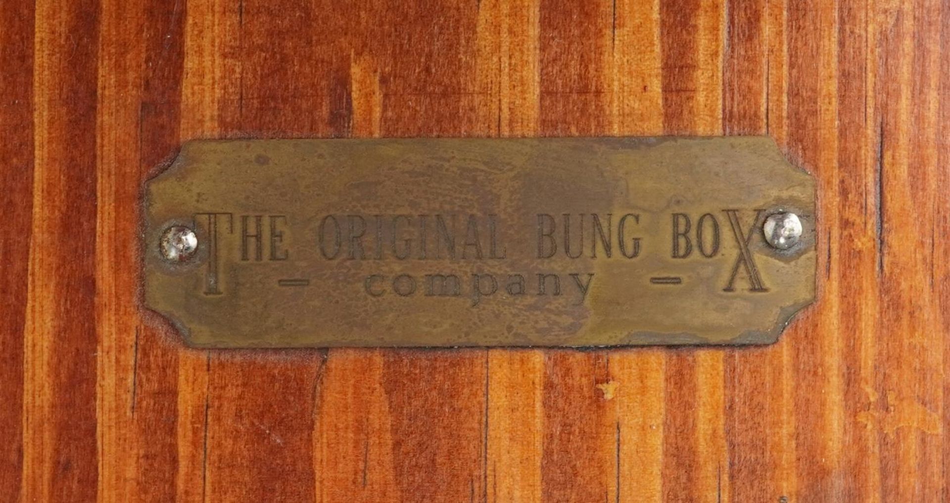 Parker Pen Salesman stained wood container for Quink ink, The Original Bung Box Company plaque to - Bild 4 aus 7